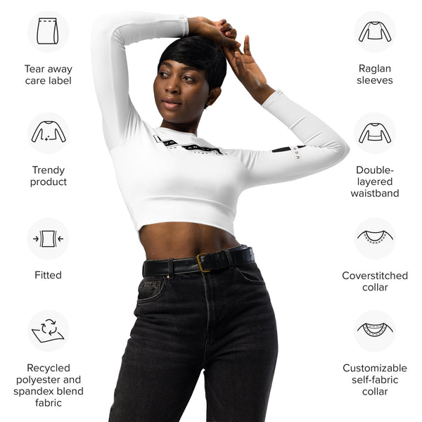 Recycled long-sleeve crop top